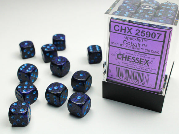 Chessex 12mm Speckled Cobalt 36ct D6 Set (25907) Dice Chessex   