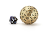 New and Improved: 100 Sided Dungeons and Dragons Die (D100)  FanRoll by Metallic Dice Games gold  
