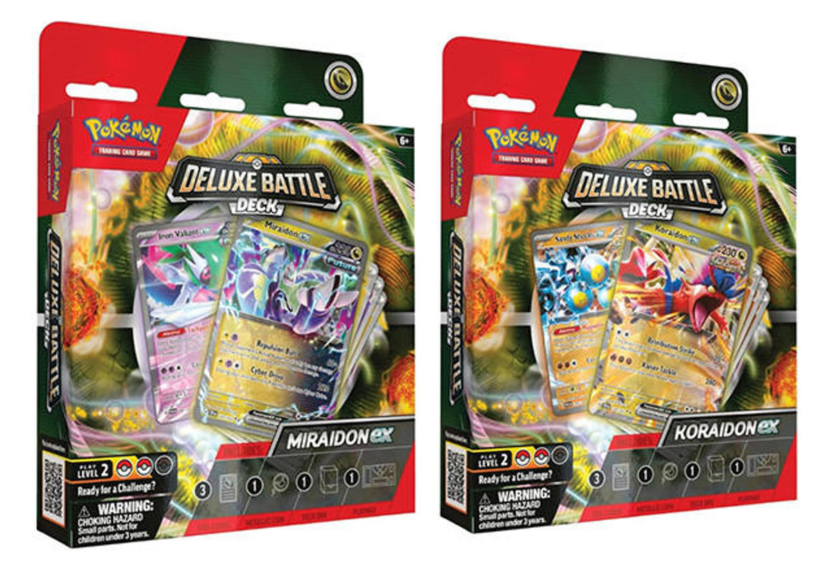 Pokemon TCG Deluxe Battle Decks: Miraidon ex and Koraidon ex (2 option –  Common Ground Games