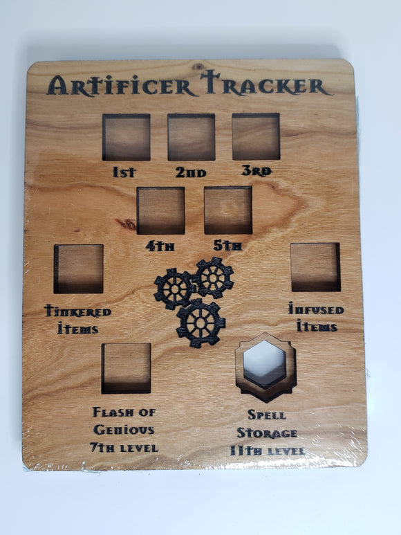 5e Hardwood Character Cards - Artificer Tracker in Maple Wood Role Playing Games Other   