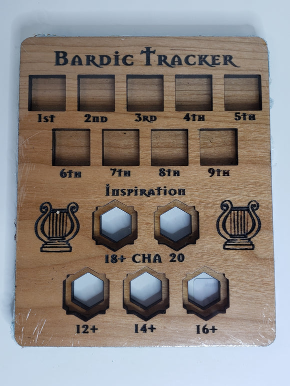 5e Hardwood Character Cards - Bard Tracker in Maple Wood Role Playing Games Other   