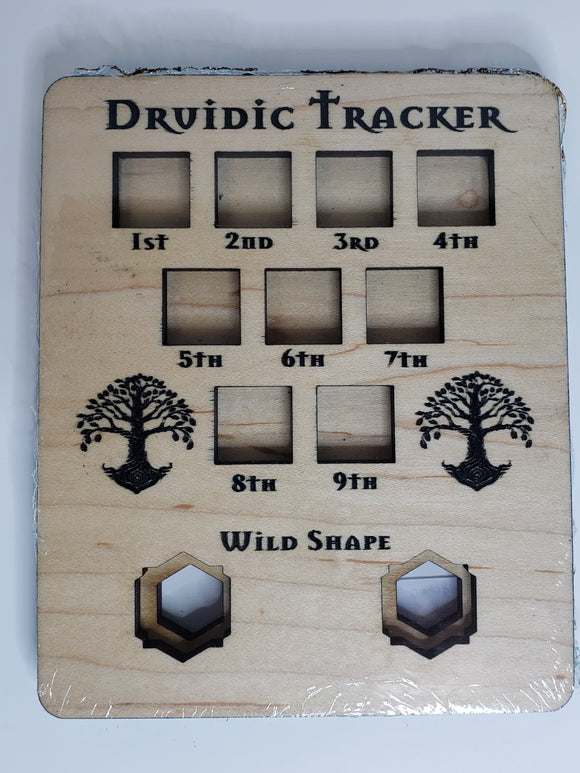 5e Hardwood Character Cards - Druid Tracker in Cherry Wood Role Playing Games Other   