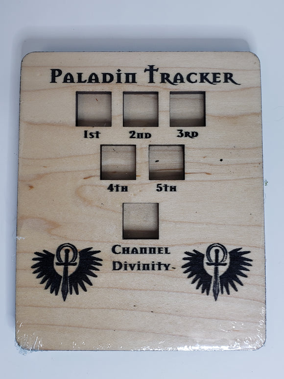 5e Hardwood Character Cards - Paladin Tracker in Cherry Wood Role Playing Games Other   