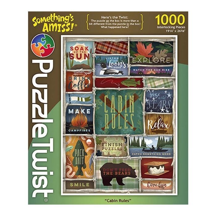 Puzzle Twist Something's Amiss 1000 Piece Cabin Rules – Common Ground Games