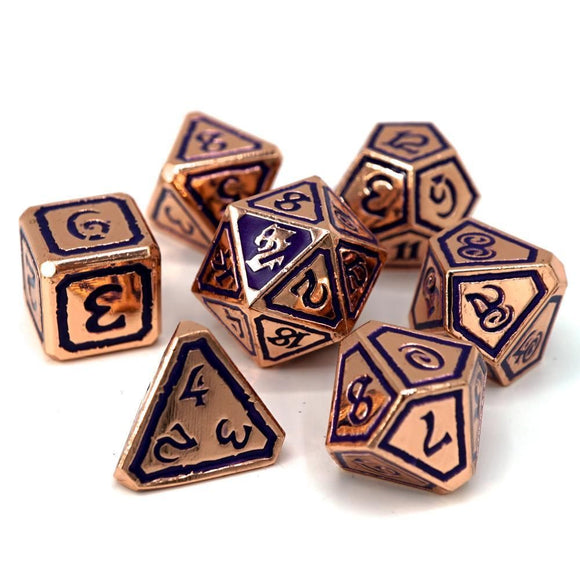 Die Hard Dice 7ct Metal Polyhedral Set Queens of Gilded Ruin  Common Ground Games   