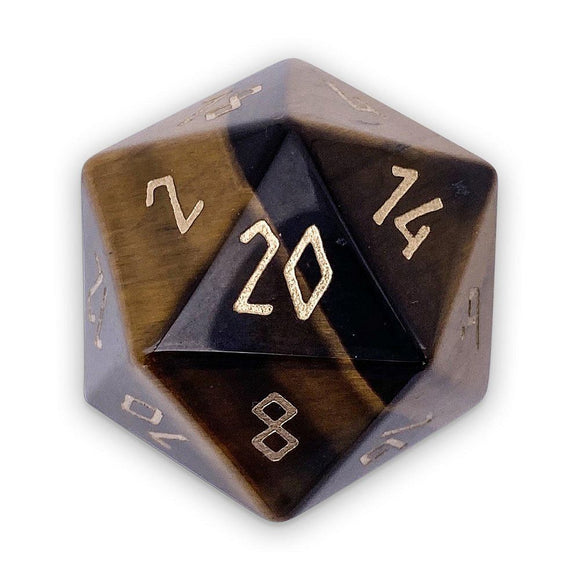 Norse Foundry 30mm Boulder Gemstone D20 - Tiger's Eye  Norse Foundry   