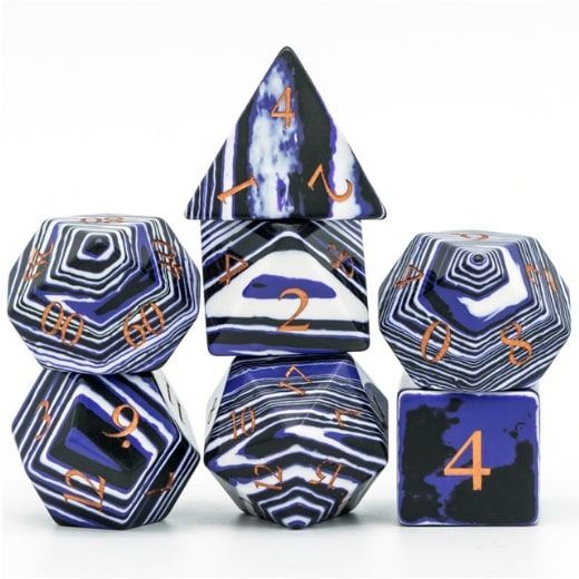 Foam Brain Games 7ct Gemstone Polyhedral Dice Set Textured Turquoise Black & Blue  Foam Brain Games   