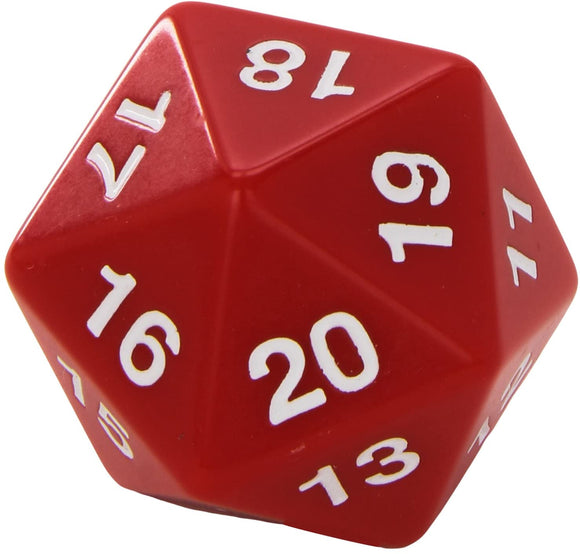 Koplow D20 55mm Spindown Red with White Home page Koplow Games   