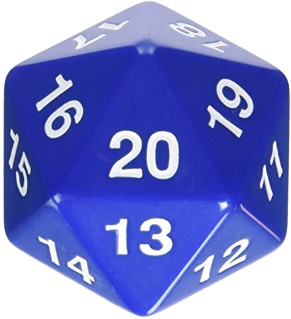 Koplow D20 55mm Spindown Blue with White Home page Koplow Games   