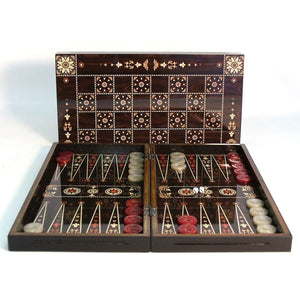 Backgammon Set: 19" Flowered Decoupage Board Games Other   