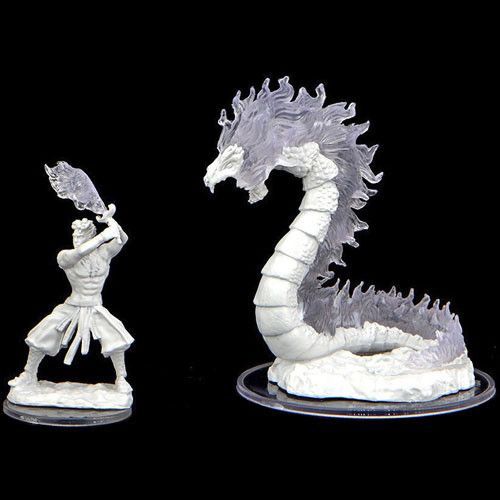 Critical Role Unpainted Miniatures Ashari Firetamer & Inferno Serpent (90476)  WizKids   