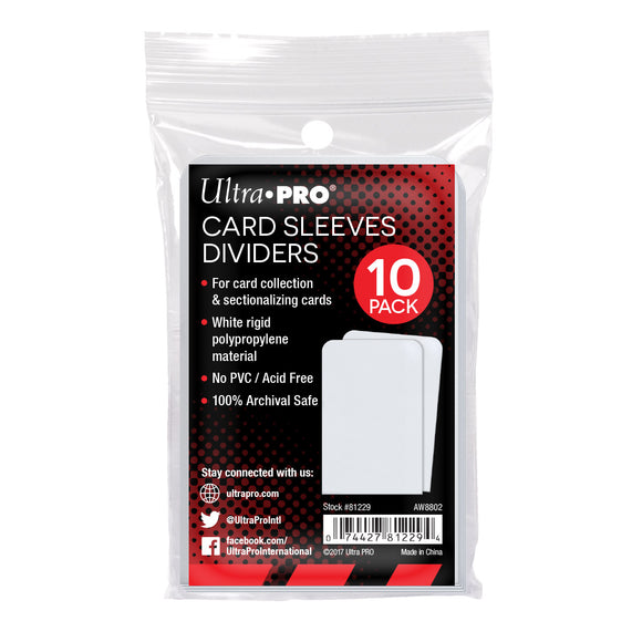 Ultra Pro 10ct White Semi-Rigid Card Dividers (81229) Home page Ultra Pro   