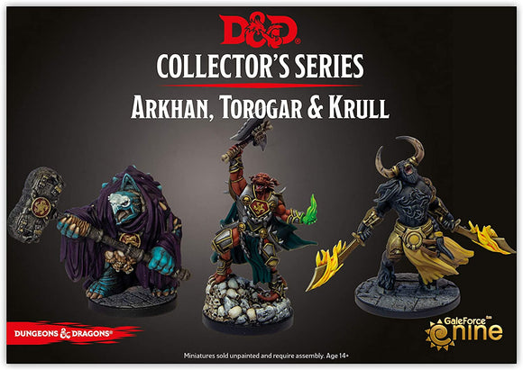 D&D Collector's Series Baldur's Gate: Descent into Avernus - Arkhan, Torogar, & Krull Home page Gale Force Nine   