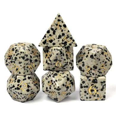 Foam Brain Games 7ct Gemstone Polyhedral Dice Set Black Speckle  Foam Brain Games   