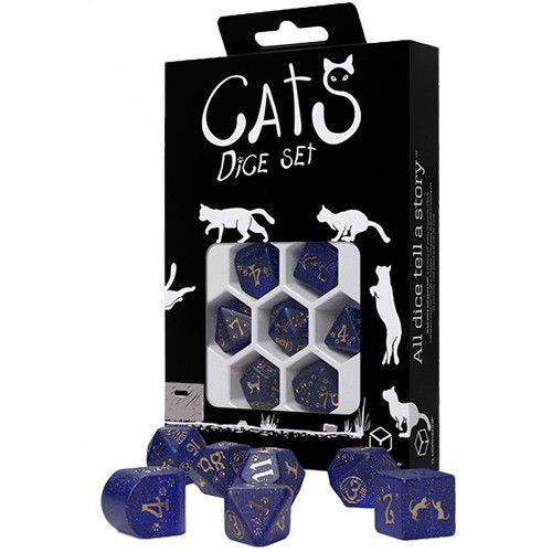 Q-Workshop 7ct Polyhedral Dice Set Cats Meowster  Q Workshop   