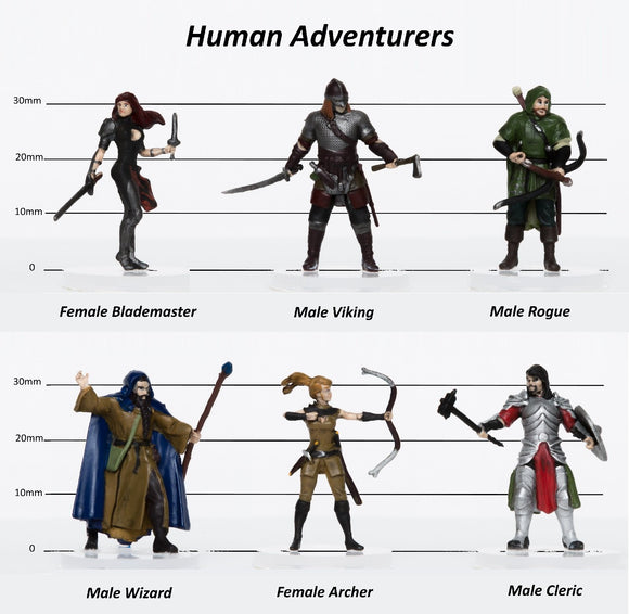Characters of Adventure Prepainted Miniature Set - Humans Home page Role 4 Initiative   