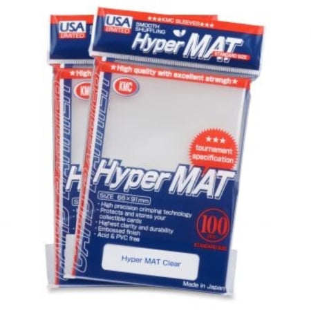 KMC Standard Card Sleeves 100ct USA Hyper Matte Clear Supplies KMC Sleeves   