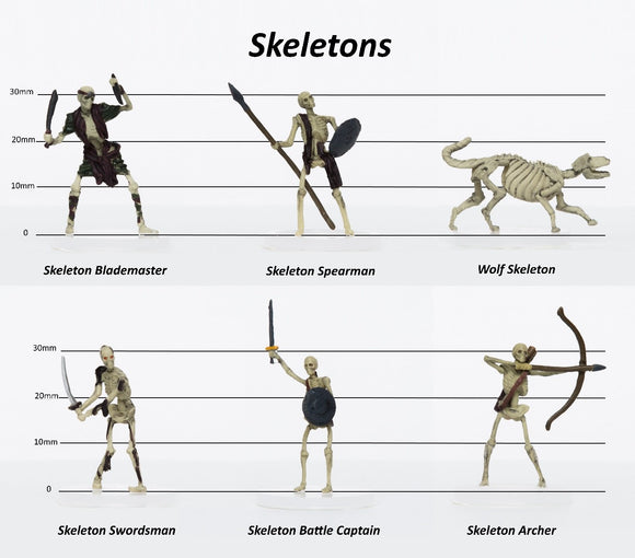 Characters of Adventure Prepainted Miniature Set - Skeletons Home page Role 4 Initiative   