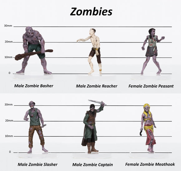 Characters of Adventure Prepainted Miniature Set - Zombies Home page Role 4 Initiative   
