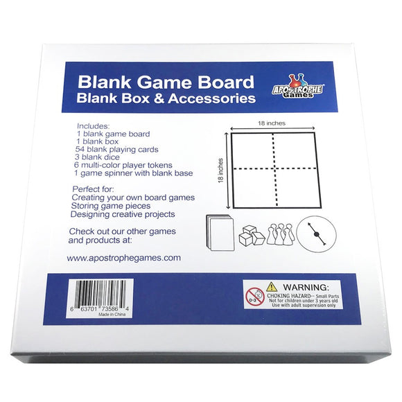 Blank Game Board Box and Accessories 9.5