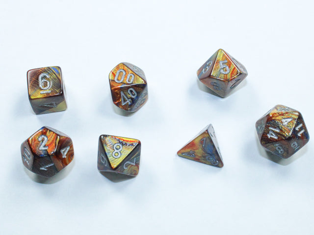 Mini Poly Lustrous Gold/Silver Dice Chessex   