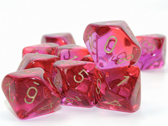 26267 D10 Gemini Trans Red-Vio Dice Chessex   