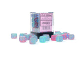 Gemini Gel Green-Pink/blue Luminary 12mm d6 Dice Block Dice Chessex   