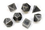 Chessex Solid Metal Dark Metal 7ct Polyhedral Set (27028) Dice Chessex