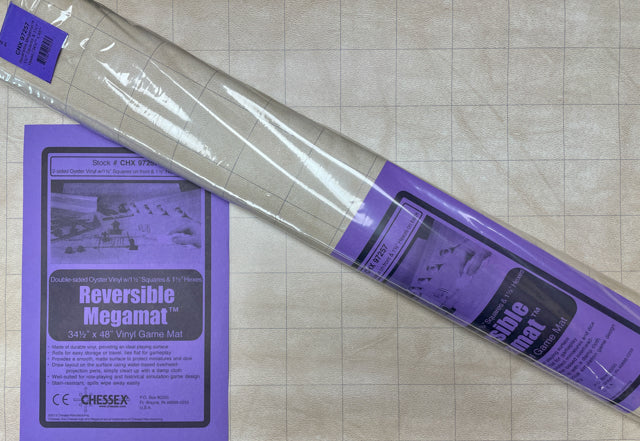 Chessex Reversible 34.5” x 48” Megamat 1.5" Squares/Hexes (97257) RPG Maps Chessex   