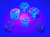 Gemini Gel Green-Pink/blue Luminary 12mm d6 Dice Block Dice Chessex   