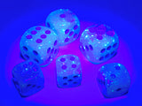Chessex Gemini Pearl Turquoise-White/Blue Luminary 12mm d6 Dice Block (36 dice) Dice Chessex
