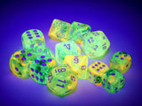 Chessex 16mm Nebula Spring/White Luminary 12ct D6 Set (27755) Dice Chessex