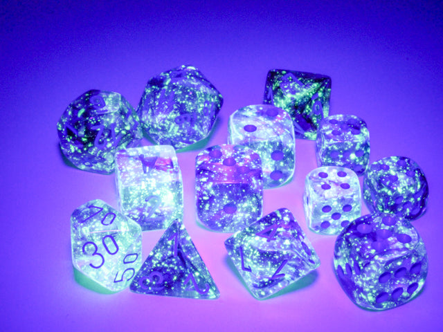 Chessex 12mm Nebula Nocturnal/Blue Luminary 36ct D6 Set (27957) Dice Chessex   