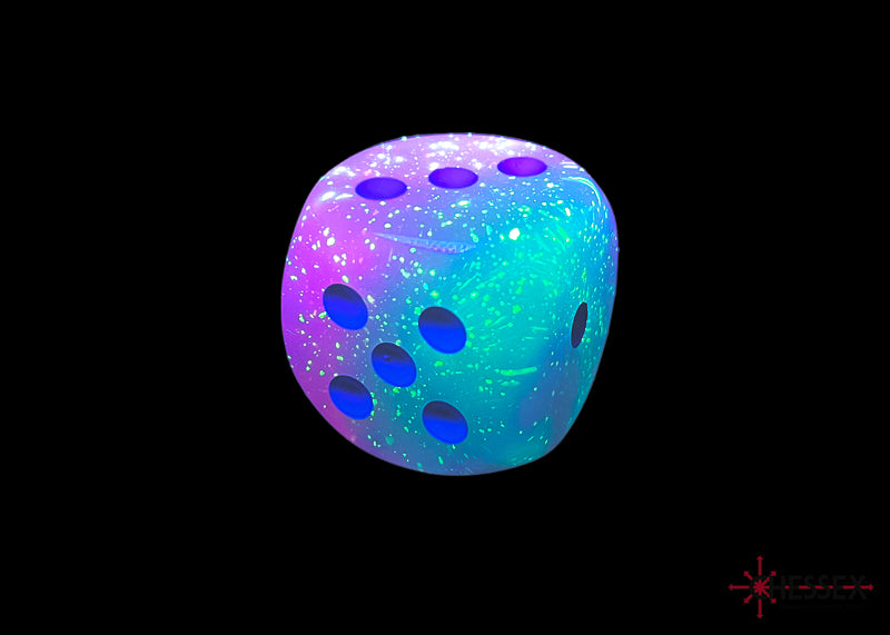 Gemini Gel Green-Pink/Blue Luminary 30mm d6 dice w/pips Dice Chessex   