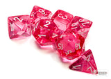 Translucent Pink/White Polyhedral 7-Dice Set Dice Chessex   