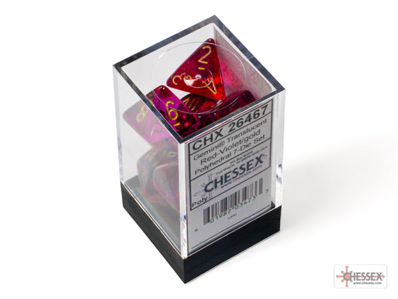 26467 Poly Gemini Translucent Red-Violet/Gold Dice Chessex   