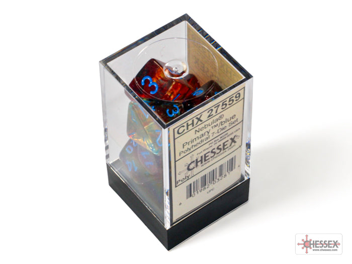 Chessex Nebula Primary/Blue 7ct Polyhedral Set (27559) Dice Chessex   