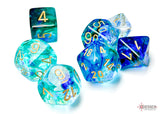 Chessex Nebula Oceanic/Gold 7ct Polyhedral Set (27556) Dice Chessex