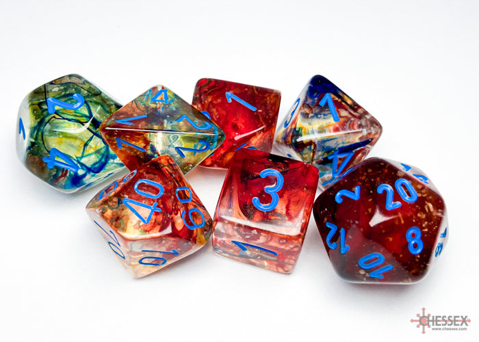 Chessex Nebula Primary/Blue 7ct Polyhedral Set (27559) Dice Chessex   