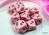 Chessex Opaque Pastel Pink/Black Set of Ten d10s (25264) Dice Chessex   
