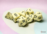 Chessex Opaque Pastel Yellow/Black Polyhedral 7-Dice Set (25462) Dice Chessex   
