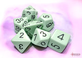 Chessex Opaque Pastel Green/Black Polyhedral 7-Dice Set (25465) Dice Chessex   