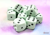 Chessex Opaque Pastel Green/Black 16mm 12d6 Dice Block (25665) Dice Chessex   