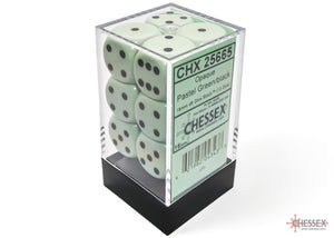 Chessex Opaque Pastel Green/Black 16mm 12d6 Dice Block (25665) Dice Chessex   