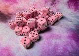Chessex Opaque Pastel Pink/Black 12mm 36d6 Dice Block (25864) Dice Chessex   