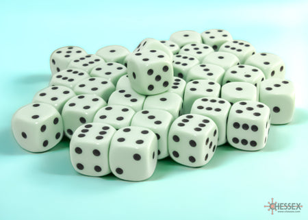 Chessex Opaque Pastel Green/Black 12mm 36d6 Dice Block (25865) Dice Chessex   