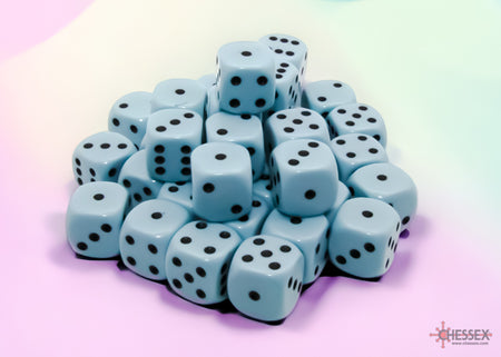 Chessex Opaque Pastel Blue/Black 12mm 36d6 Dice Block (25866) Dice Chessex   
