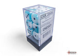 Chessex 16mm Gemini Teal White/Black 12ct D6 Set (26644) Dice Chessex   