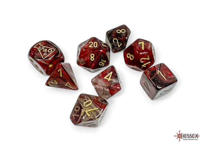 Chessex Lab Dice Borealis Cosmos/Gold Polyhedral 7-Dice Set (with bonus die) Dice Chessex   