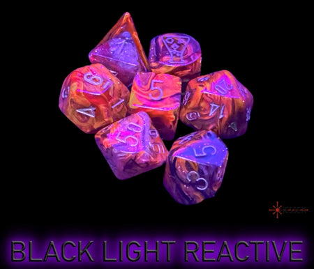 Chessex Lab Dice Borealis Cosmos/Gold Polyhedral 7-Dice Set (with bonus die) Dice Chessex   
